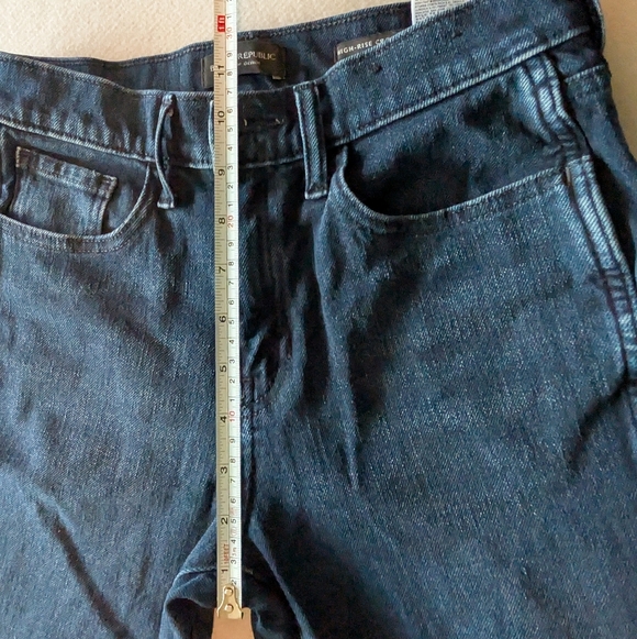 Banana Republic Premium Denim High-Rise Crop Boot Cut Jeans Dark Wash Sz 26 - Picture 10 of 10